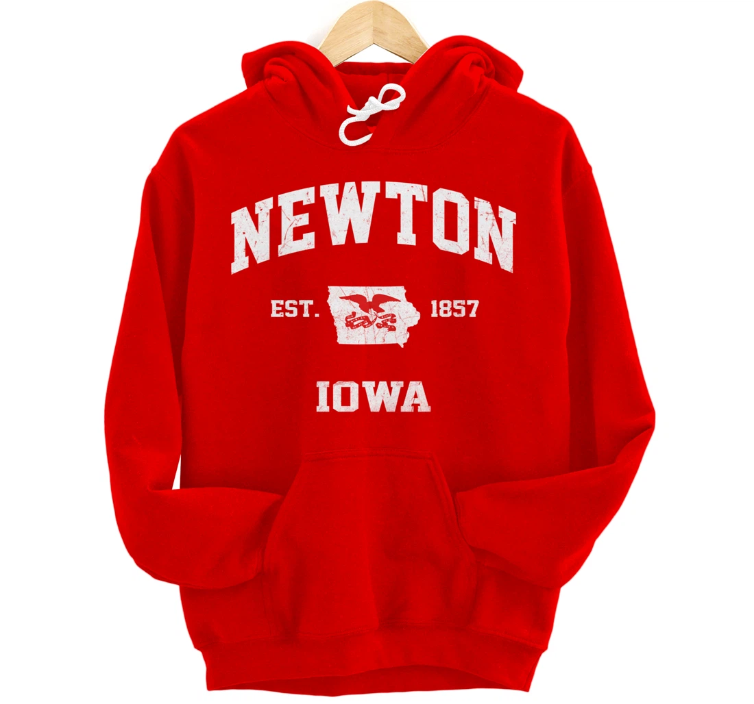 Newton Iowa IA vintage State Athletic style Pullover Hoodie