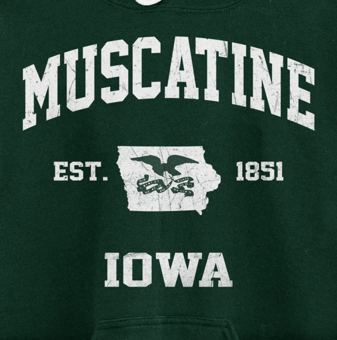 Muscatine Iowa IA vintage State Athletic style Pullover Hoodie