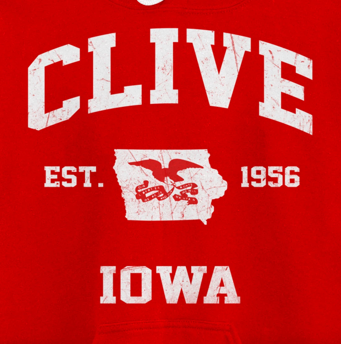 Clive Iowa IA vintage State Athletic style Pullover Hoodie