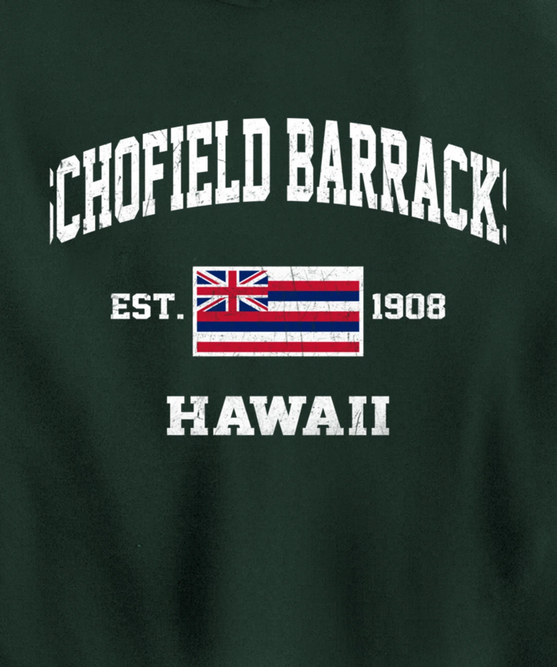 Schofield Barracks Hawaii HI vintage State Athletic style Pullover Hoodie