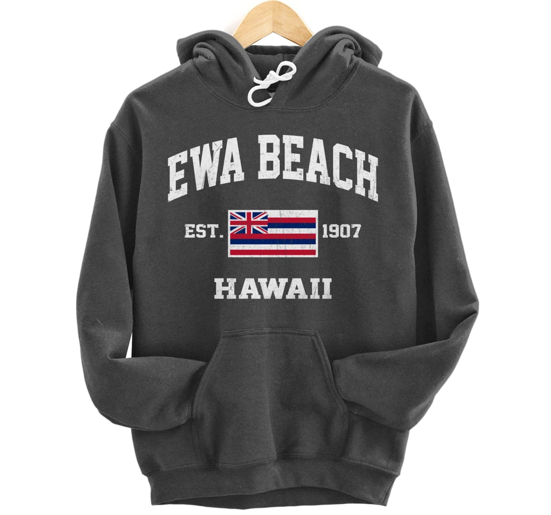 Ewa Beach Hawaii HI vintage State Athletic style Pullover Hoodie