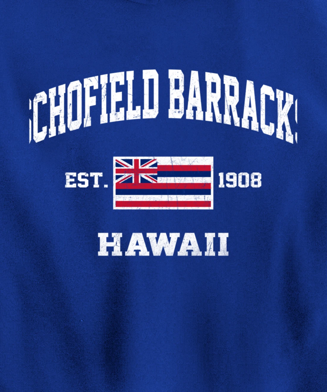 Schofield Barracks Hawaii HI vintage State Athletic style Pullover Hoodie