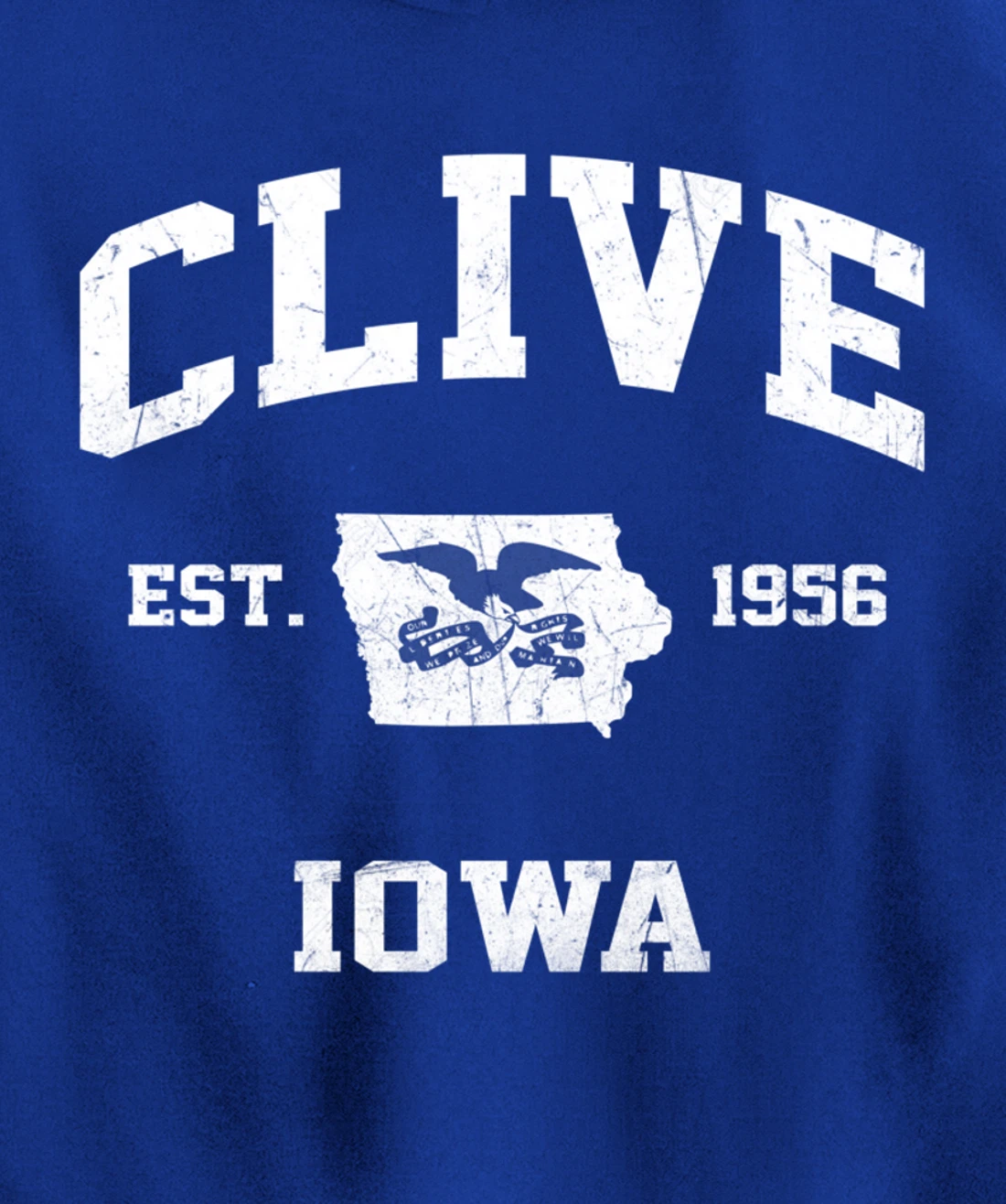 Clive Iowa IA vintage State Athletic style Pullover Hoodie