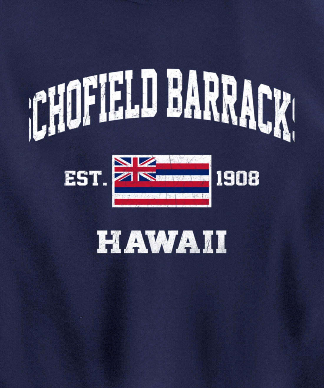 Schofield Barracks Hawaii HI vintage State Athletic style Pullover Hoodie