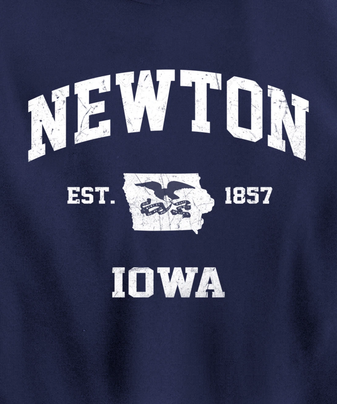 Newton Iowa IA vintage State Athletic style Pullover Hoodie