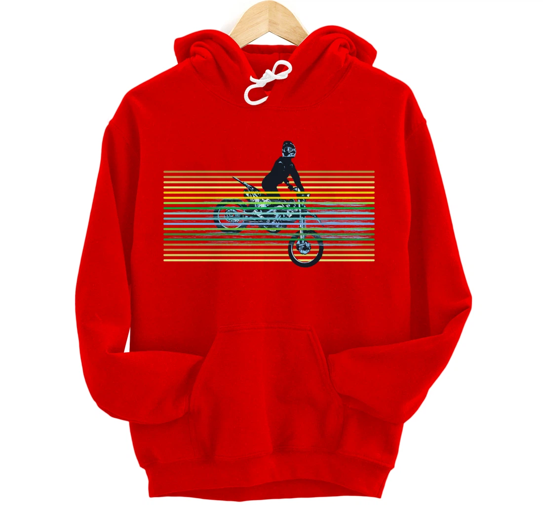 Dirt Bike with Rider Jump Vintage Motocross Motorbike Braaap Pullover Hoodie