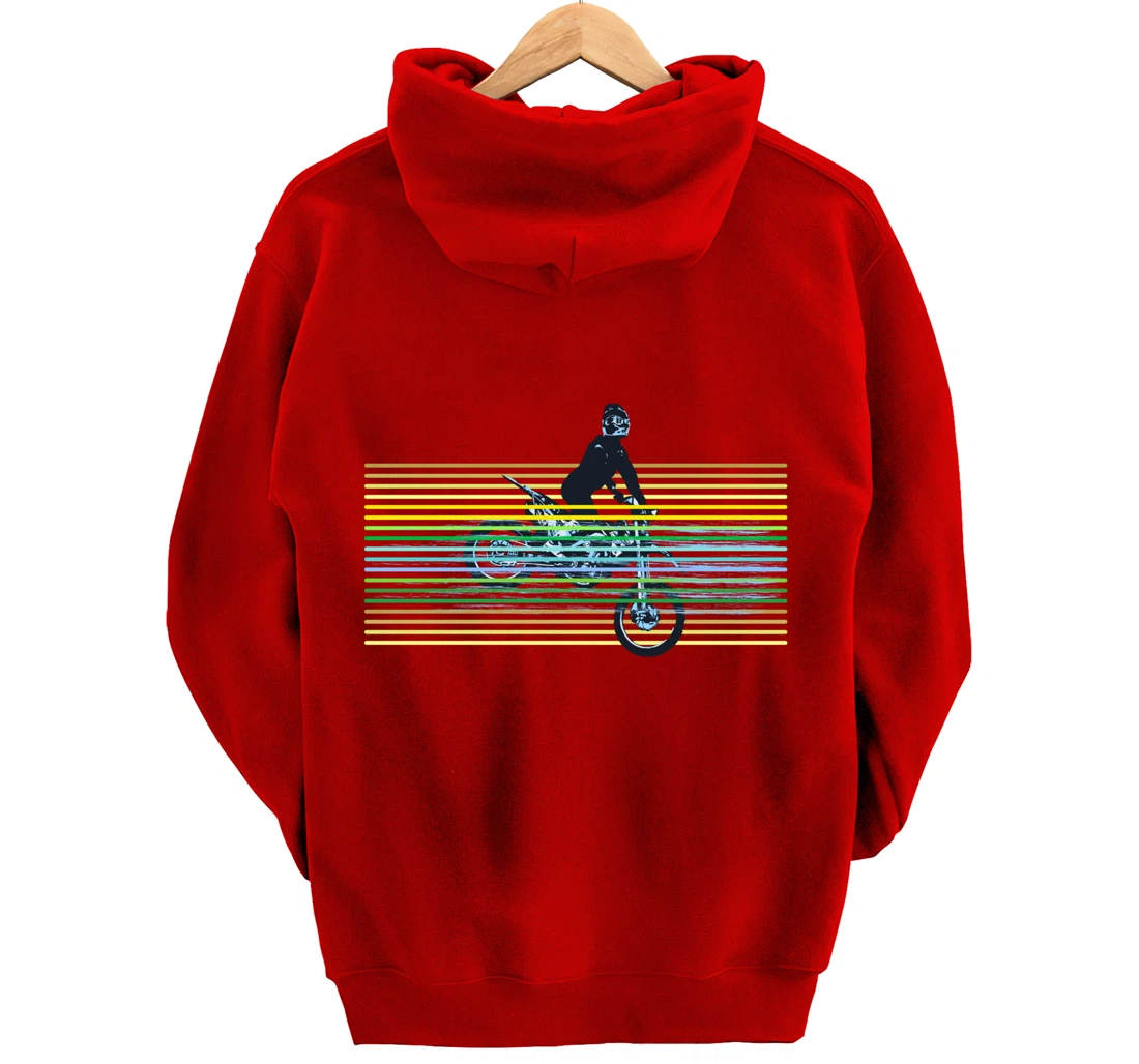 Dirt Bike with Rider Jump Vintage Motocross Motorbike Braaap Pullover Hoodie