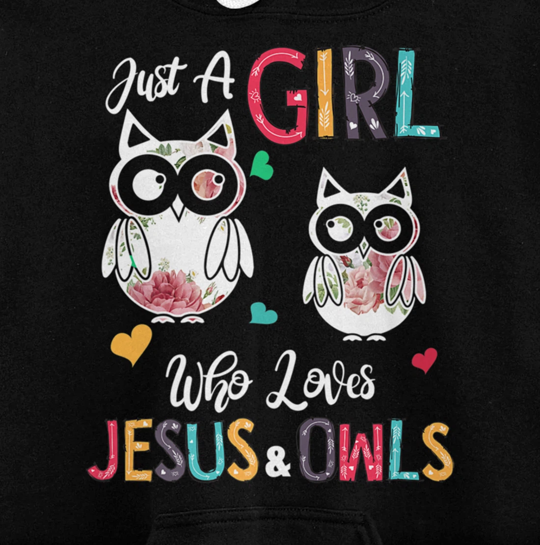 Just a Girl Who Loves Jesus And Owls Costume Christian Pullover Hoodie