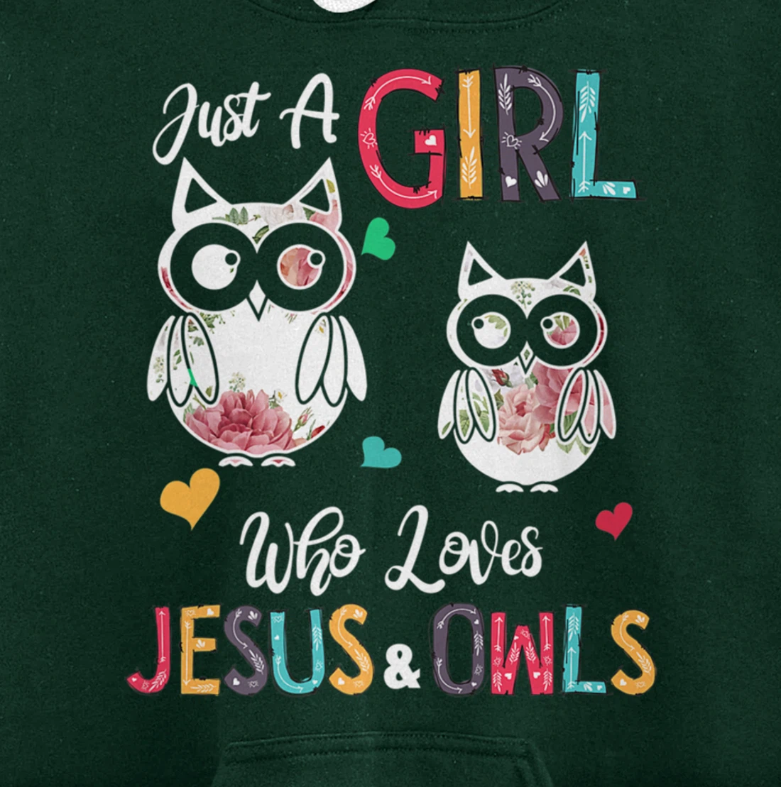 Just a Girl Who Loves Jesus And Owls Costume Christian Pullover Hoodie