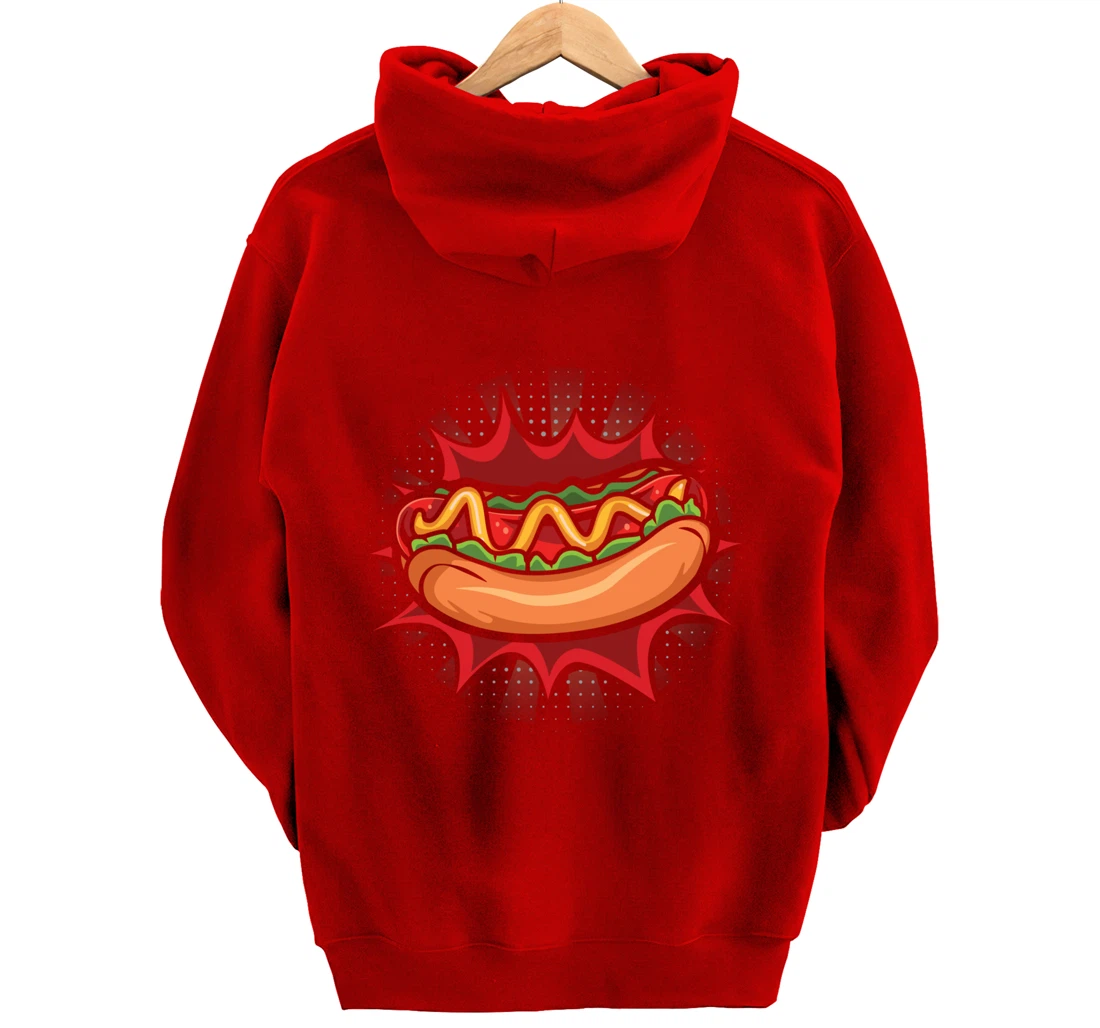 Hot Dog Fast Food Meat Lover Foodie Sausage Buns Pullover Hoodie