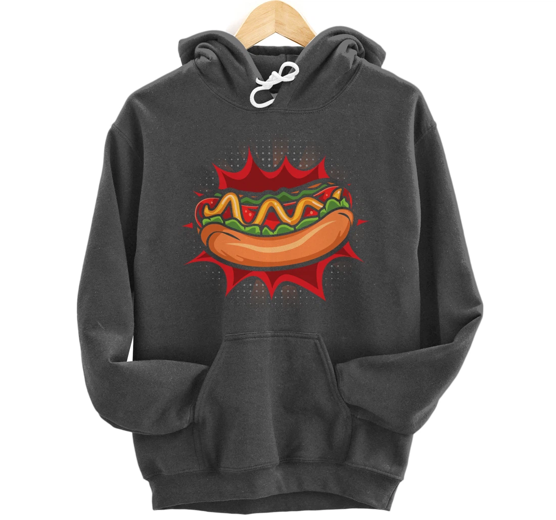 Hot Dog Fast Food Meat Lover Foodie Sausage Buns Pullover Hoodie