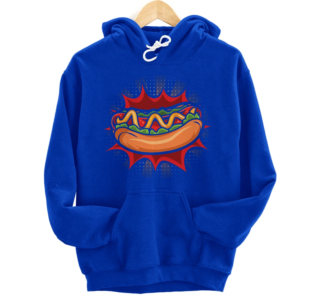 Hot Dog Fast Food Meat Lover Foodie Sausage Buns Pullover Hoodie