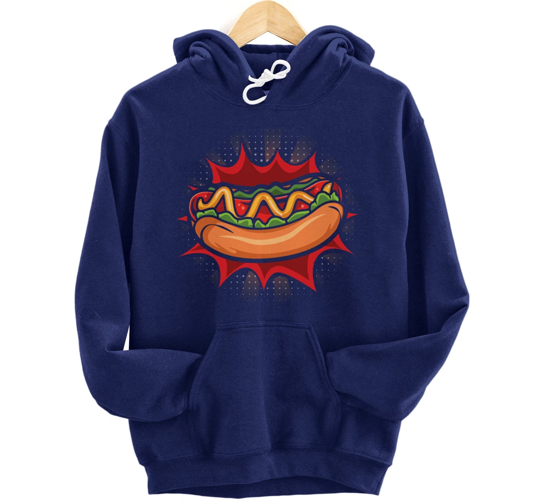 Hot Dog Fast Food Meat Lover Foodie Sausage Buns Pullover Hoodie