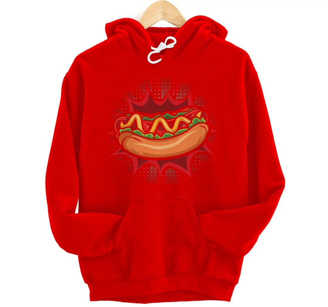 Hot Dog Fast Food Meat Lover Foodie Sausage Buns Pullover Hoodie