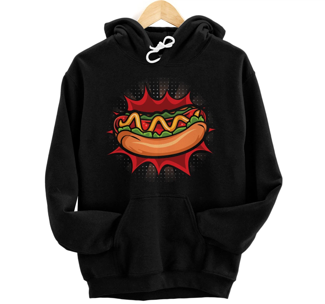 Hot Dog Fast Food Meat Lover Foodie Sausage Buns Pullover Hoodie