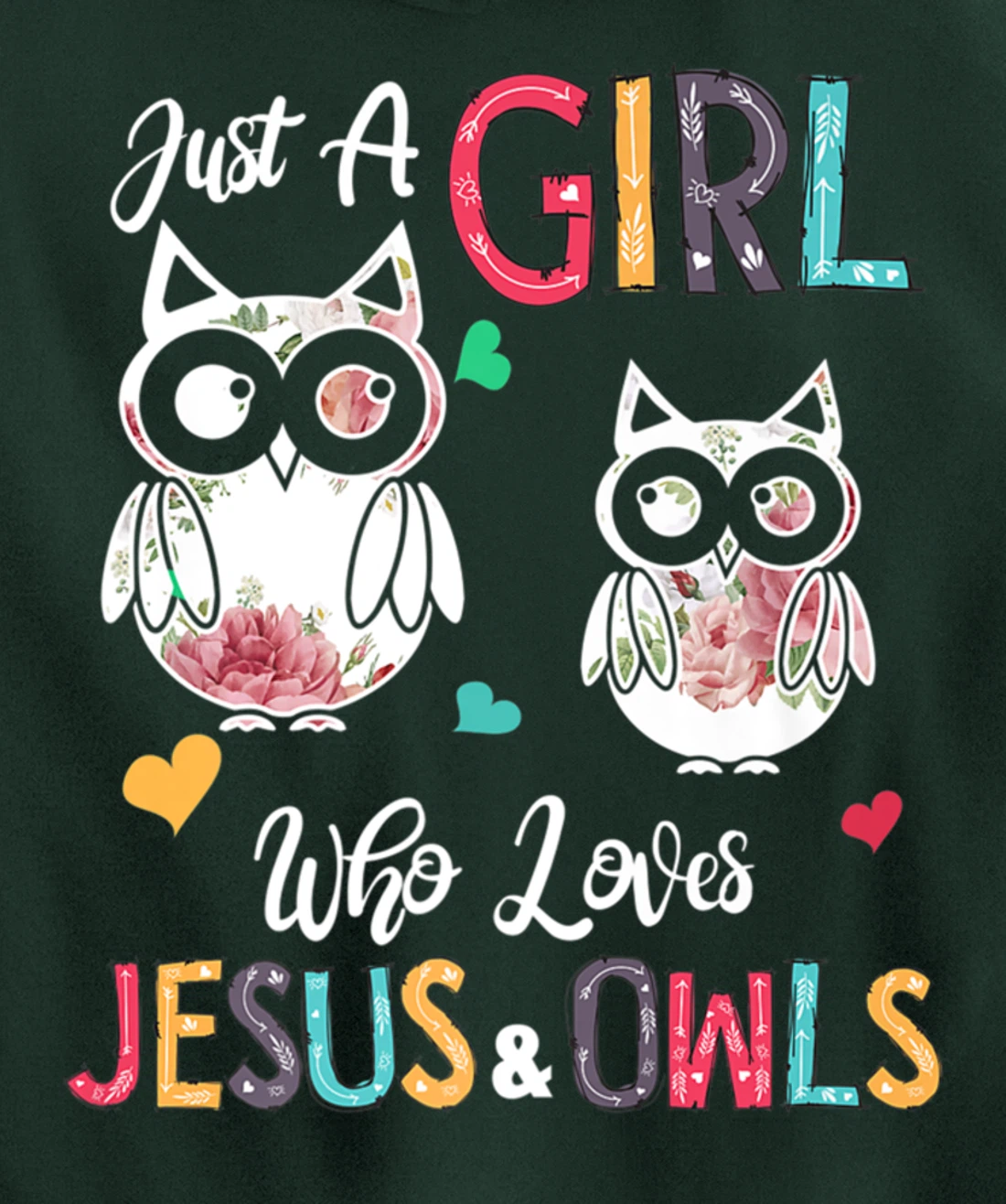 Just a Girl Who Loves Jesus And Owls Costume Christian Pullover Hoodie