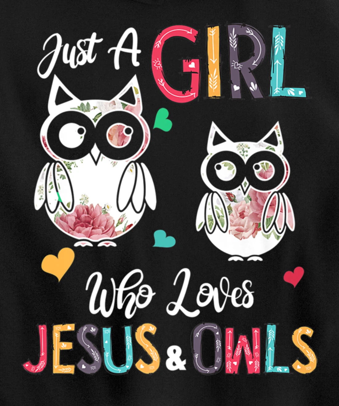 Just a Girl Who Loves Jesus And Owls Costume Christian Pullover Hoodie