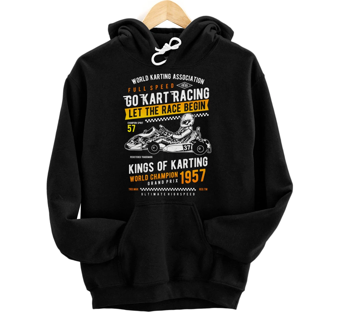 Retro Go Kart Racing Design for Karting Fans Pullover Hoodie