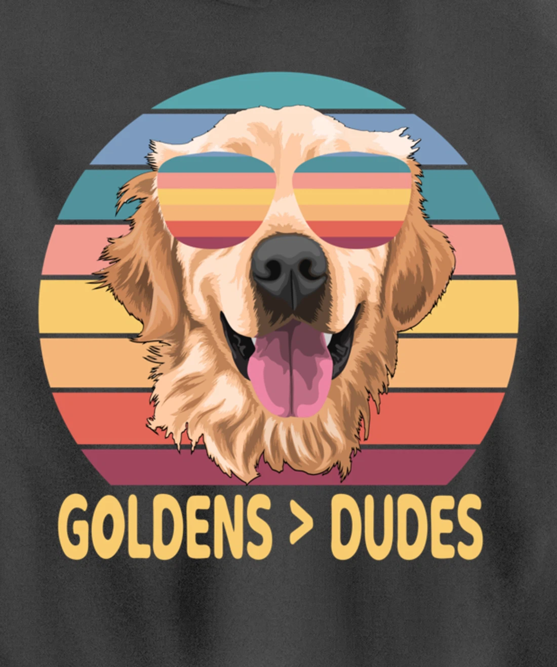 Golden Retrievers Over Dudes Pullover Hoodie
