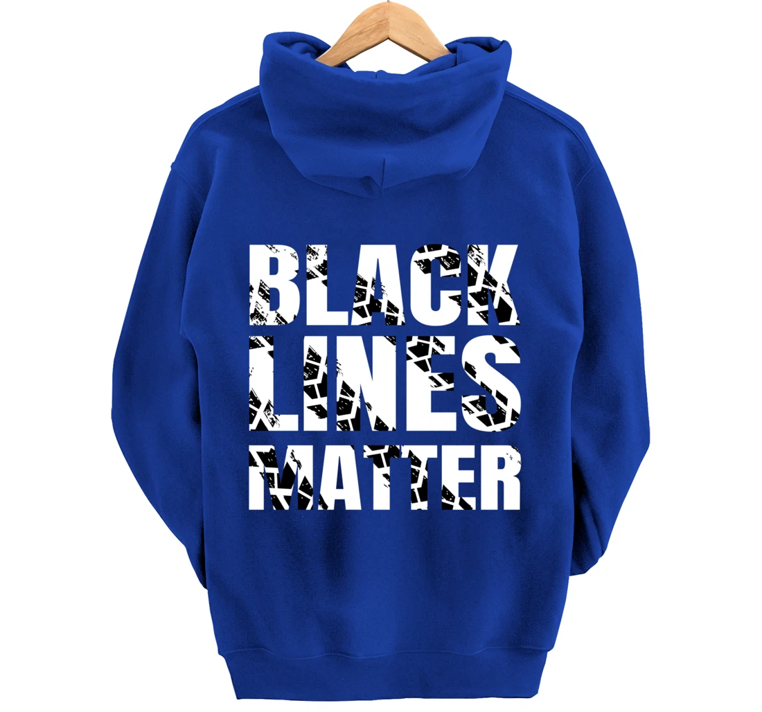 Drifting Car as Black Lines Matter Drag Racing Pullover Hoodie