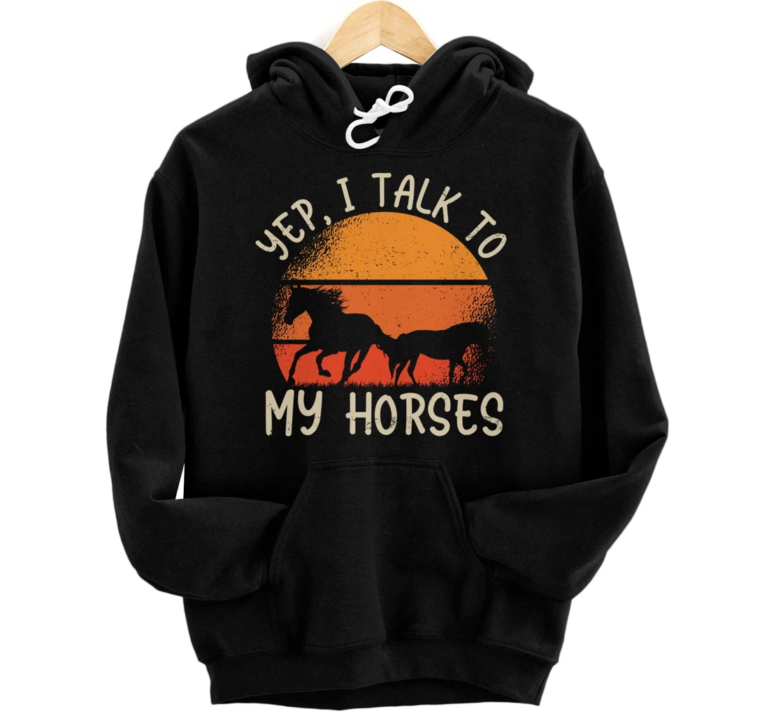 Funny Farm Lover Horses Graphic for Women and Men Farmer Pullover Hoodie