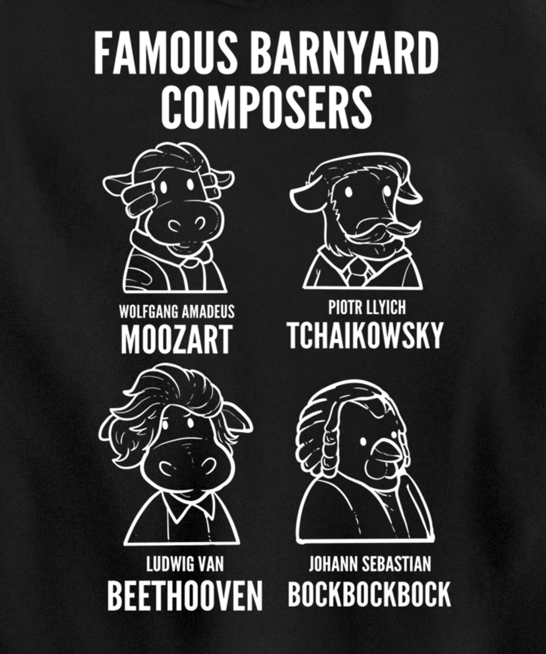 Barnyard Composers Composer or Singer Pullover Hoodie