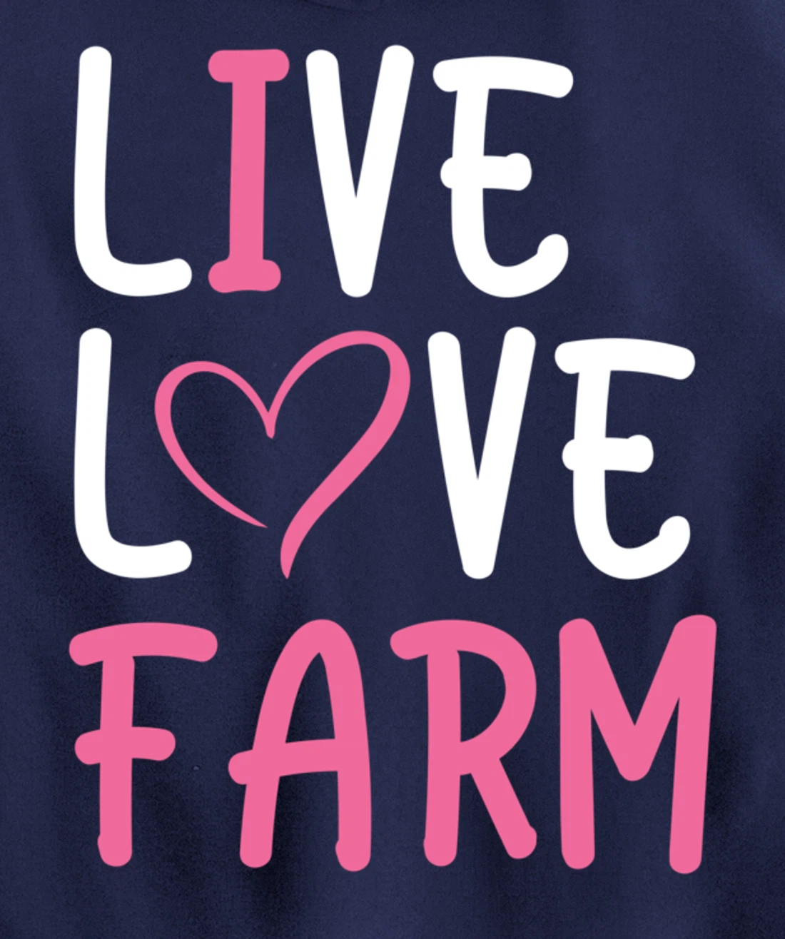 Funny Live Love Farm Lover Graphic Women and Girls Farmer Pullover Hoodie