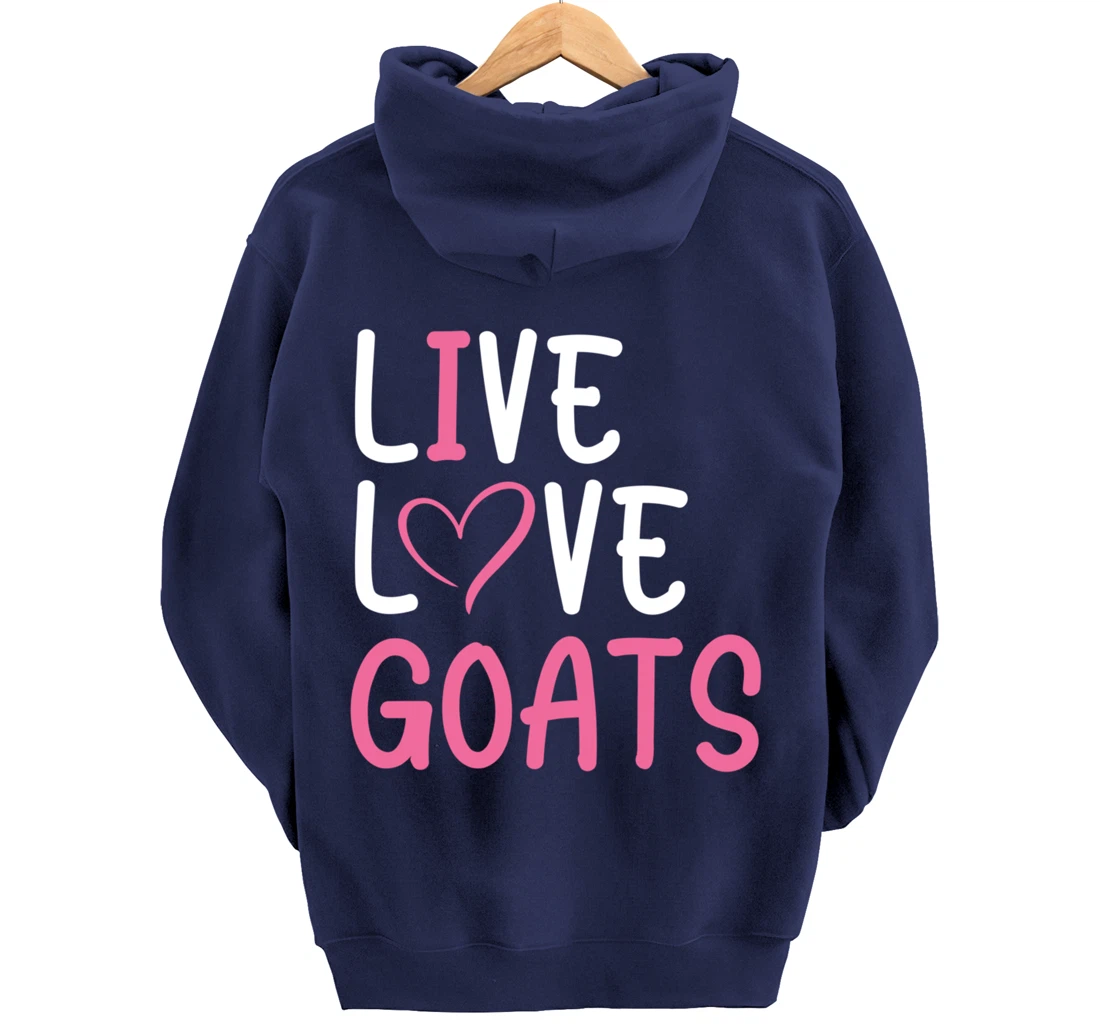 Funny Farm Lover Goats Graphic for Women and Girls Farmer Pullover Hoodie