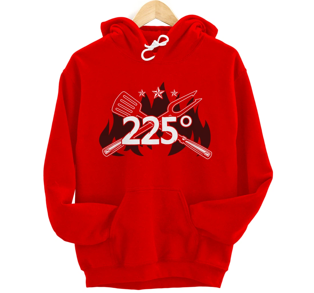 Funny Barbecue 225° Graphic Women and Men Meat Smoking BBQ Pullover Hoodie