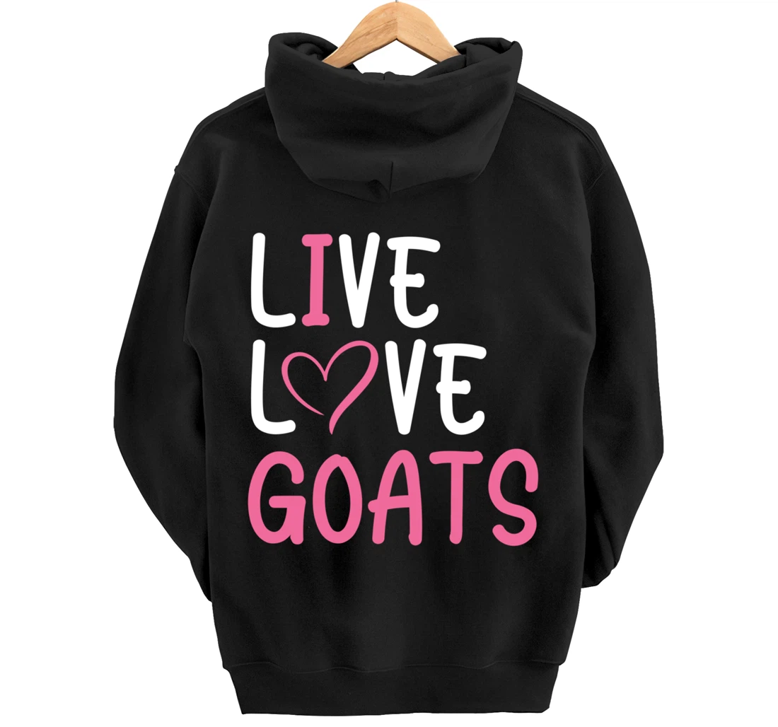 Funny Farm Lover Goats Graphic for Women and Girls Farmer Pullover Hoodie