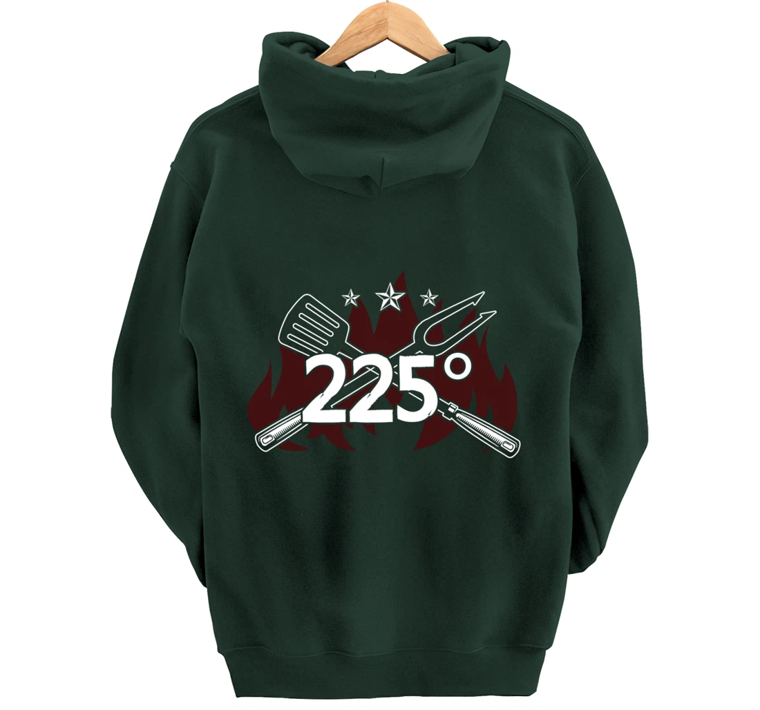 Funny Barbecue 225° Graphic Women and Men Meat Smoking BBQ Pullover Hoodie