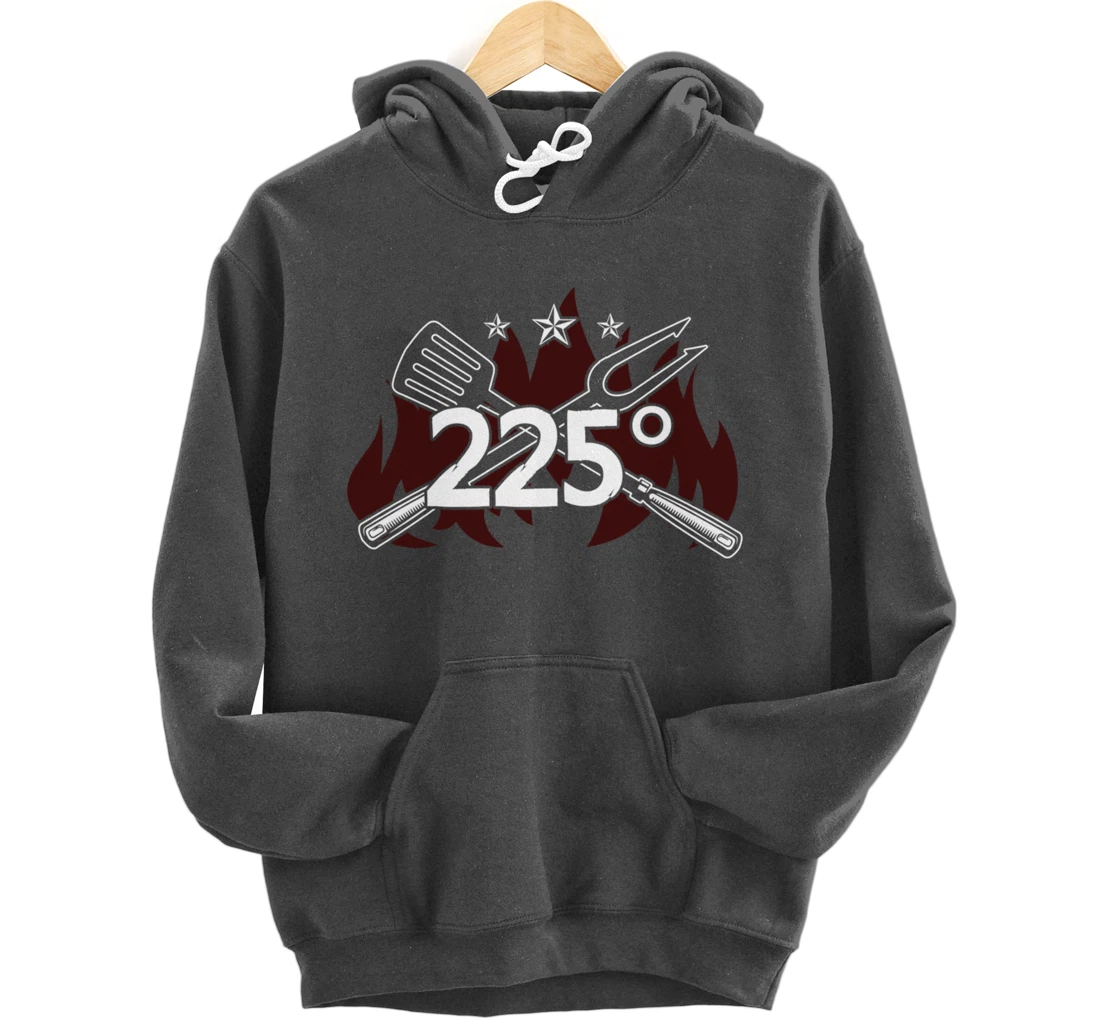 Funny Barbecue 225° Graphic Women and Men Meat Smoking BBQ Pullover Hoodie