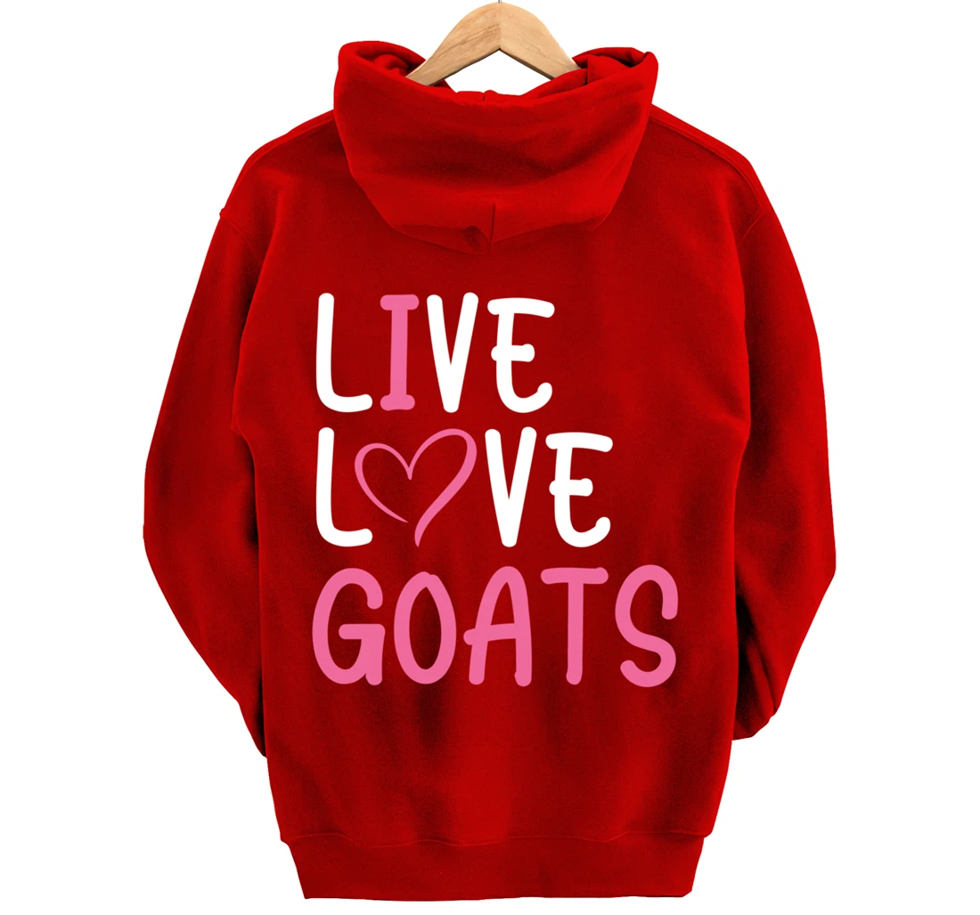 Funny Farm Lover Goats Graphic for Women and Girls Farmer Pullover Hoodie