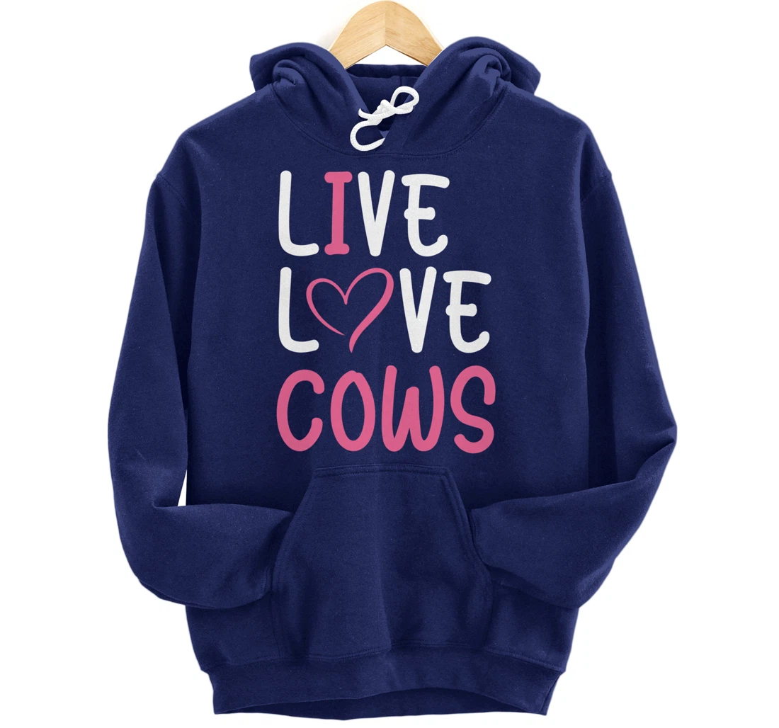 Funny Farming Lover Cows Graphic for Women and Girls Farmer Pullover Hoodie