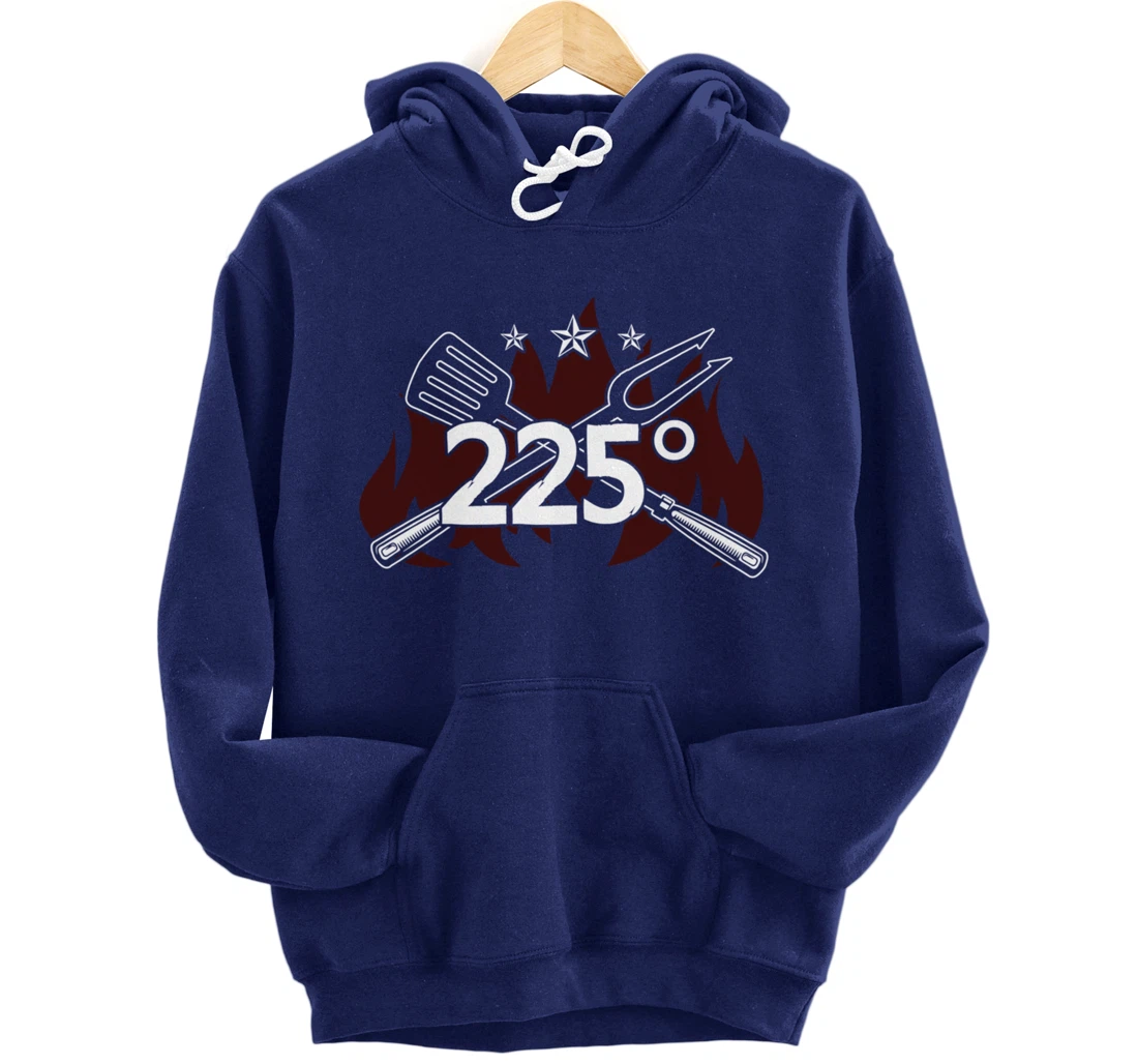 Funny Barbecue 225° Graphic Women and Men Meat Smoking BBQ Pullover Hoodie
