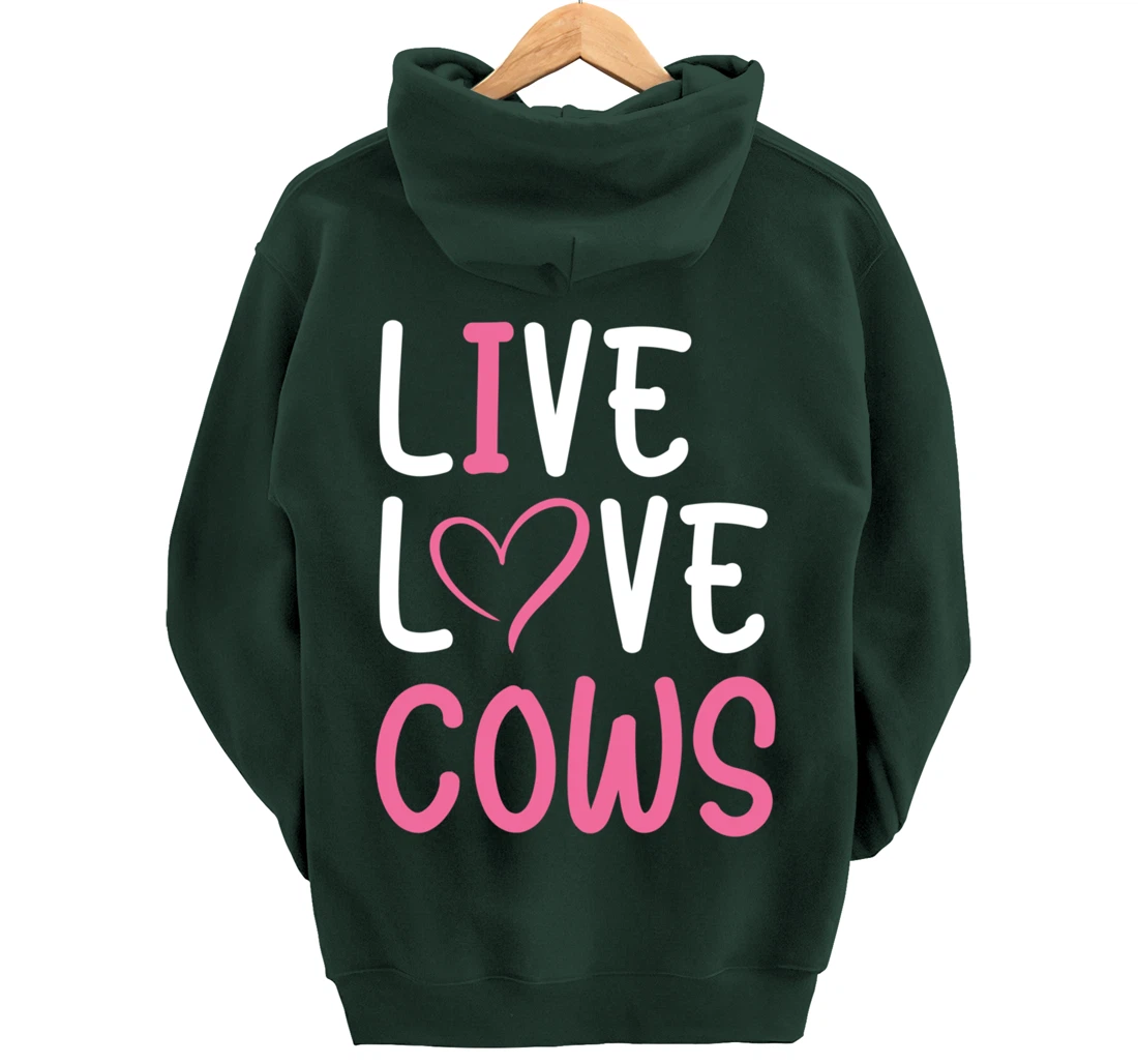 Funny Farming Lover Cows Graphic for Women and Girls Farmer Pullover Hoodie