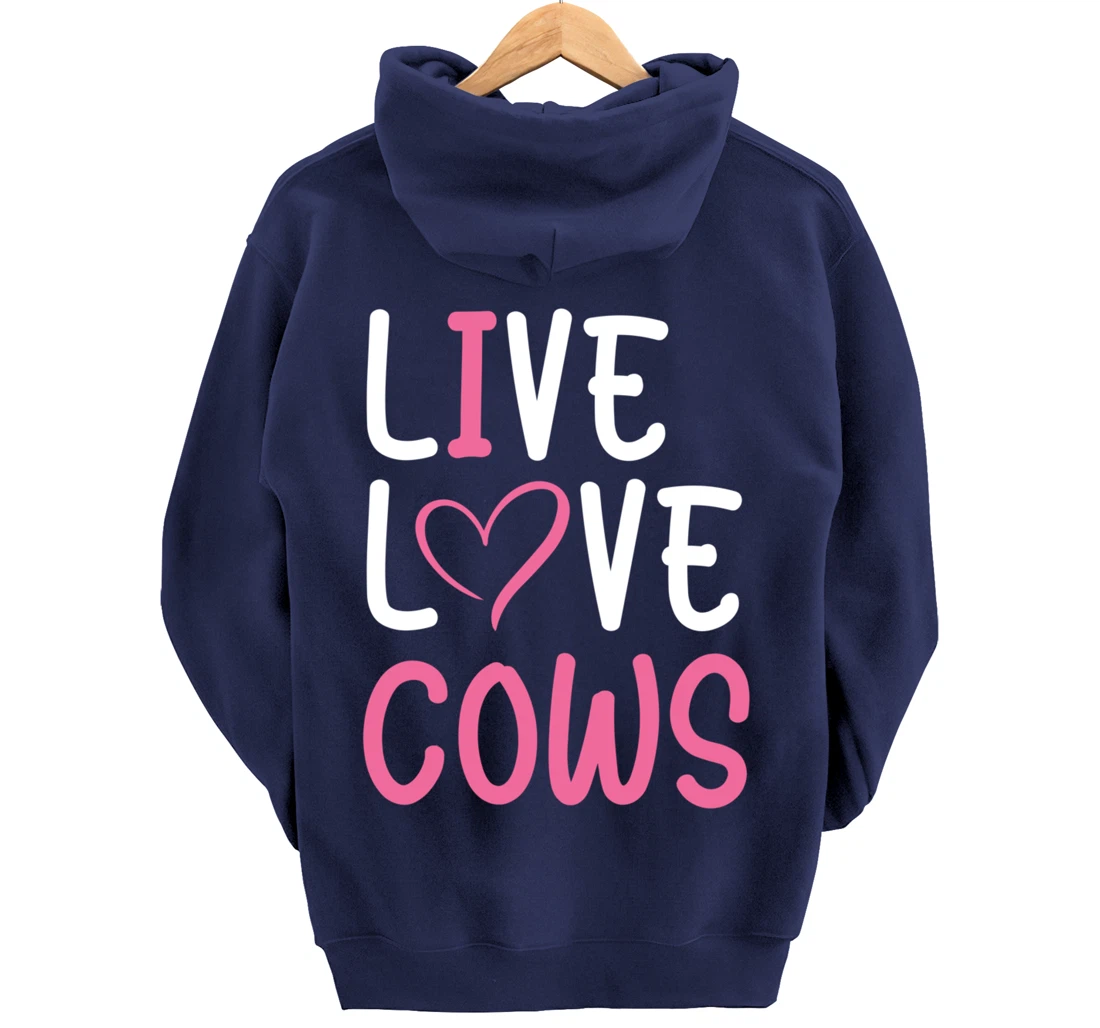 Funny Farming Lover Cows Graphic for Women and Girls Farmer Pullover Hoodie