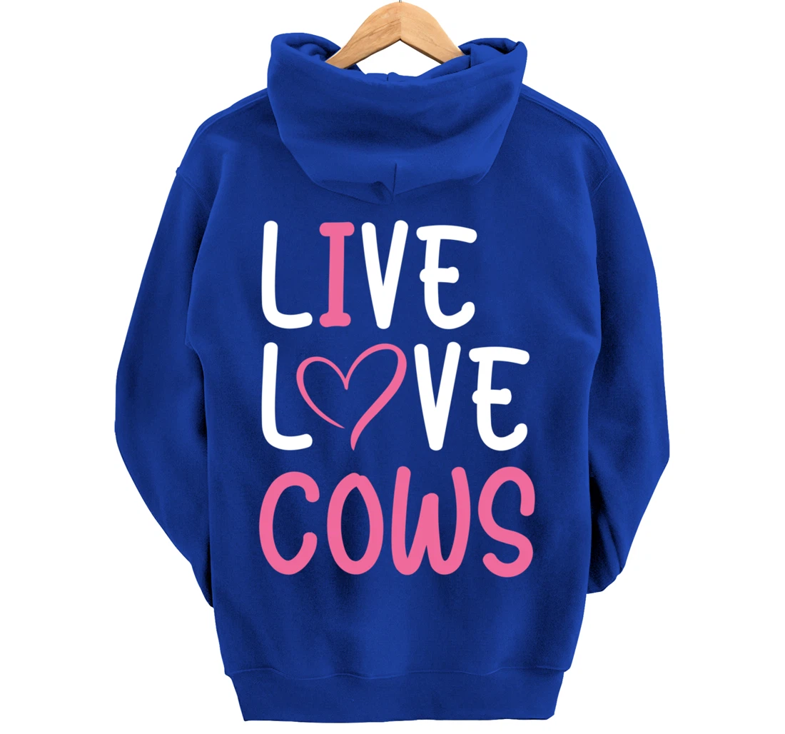 Funny Farming Lover Cows Graphic for Women and Girls Farmer Pullover Hoodie