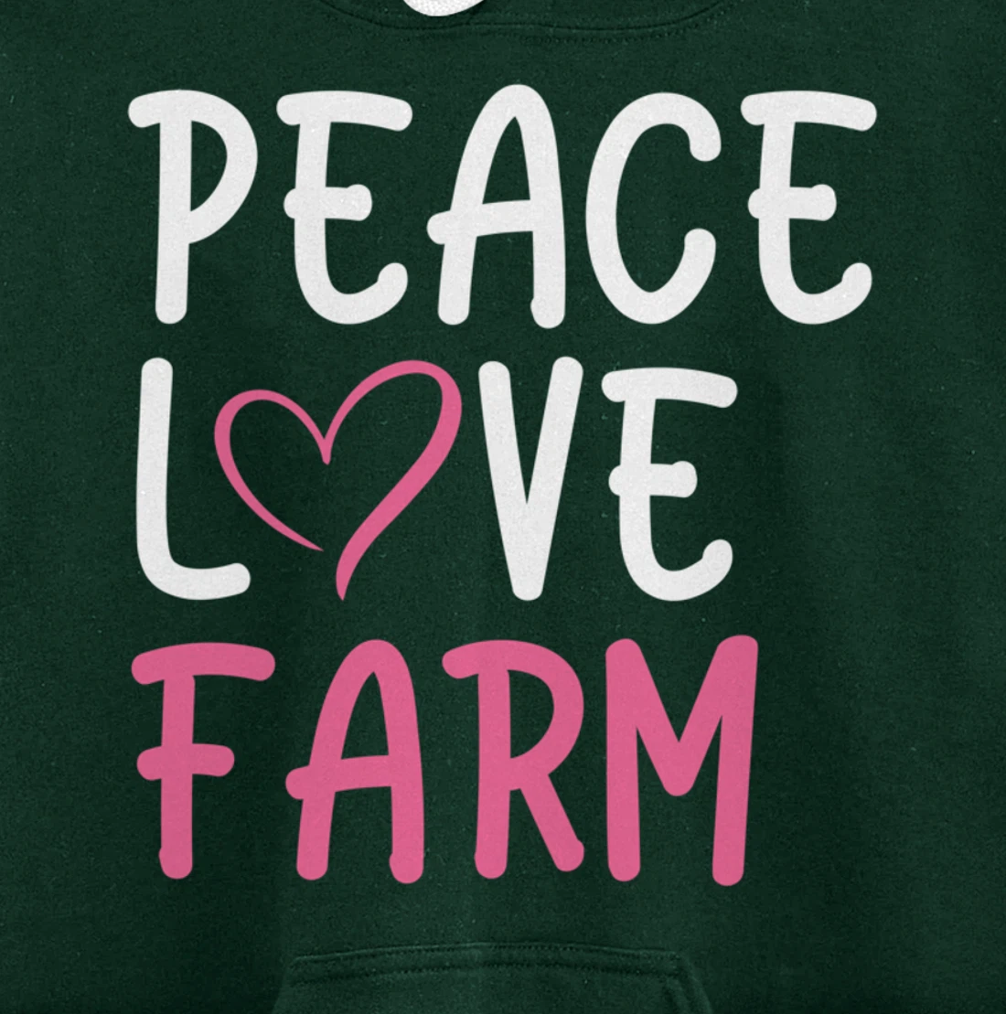Funny Farm Love Peace Graphic for Women and Girls Farmer Pullover Hoodie