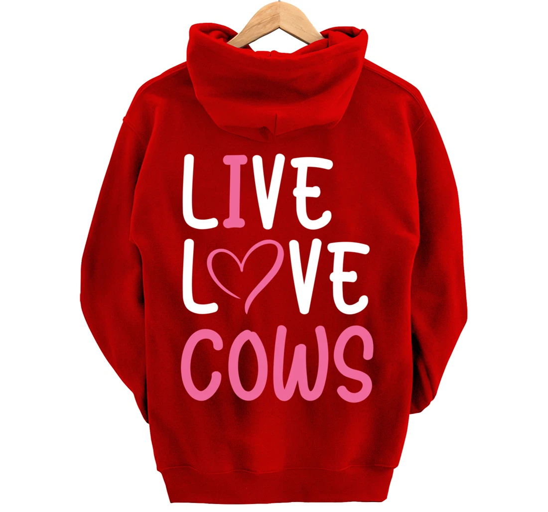 Funny Farming Lover Cows Graphic for Women and Girls Farmer Pullover Hoodie