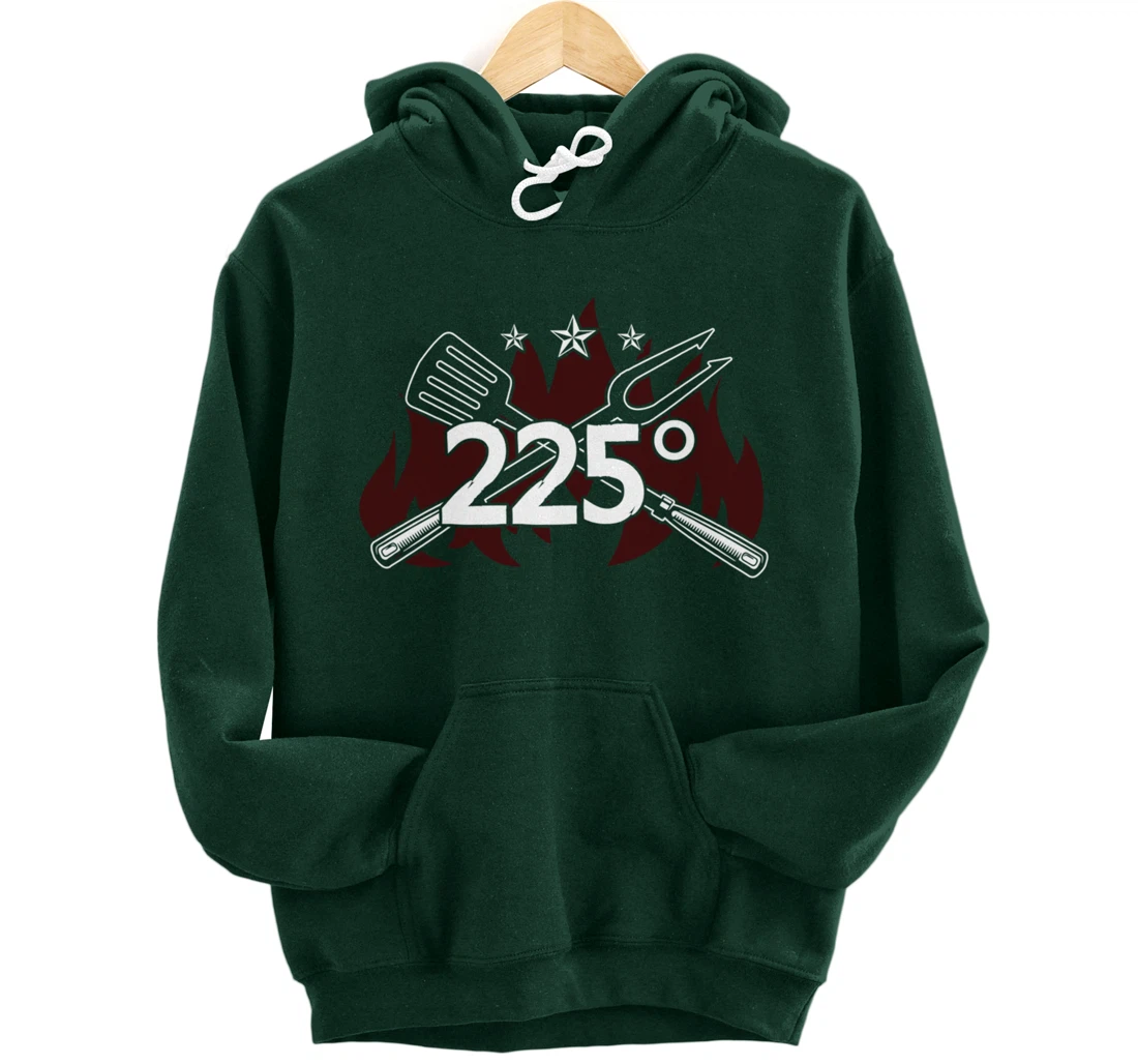 Funny Barbecue 225° Graphic Women and Men Meat Smoking BBQ Pullover Hoodie
