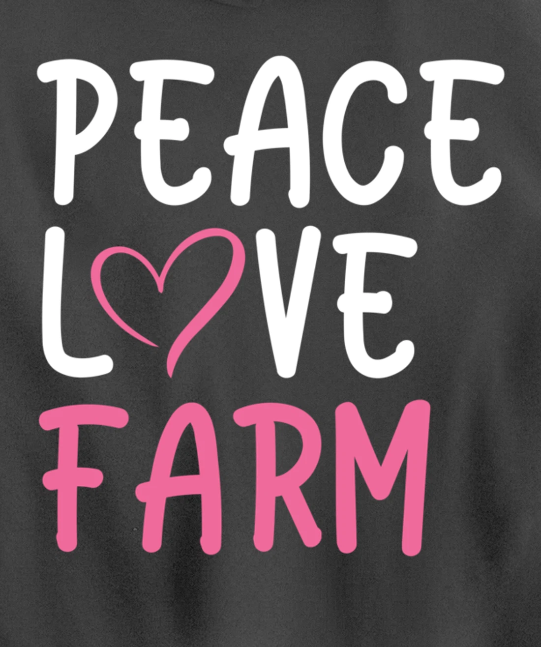 Funny Farm Love Peace Graphic for Women and Girls Farmer Pullover Hoodie