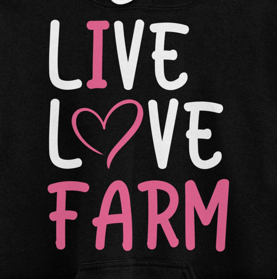 Funny Live Love Farm Lover Graphic Women and Girls Farmer Pullover Hoodie