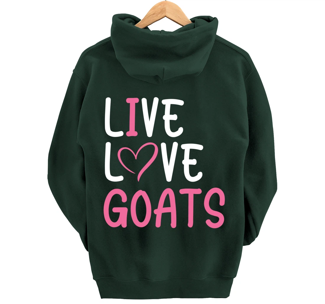 Funny Farm Lover Goats Graphic for Women and Girls Farmer Pullover Hoodie