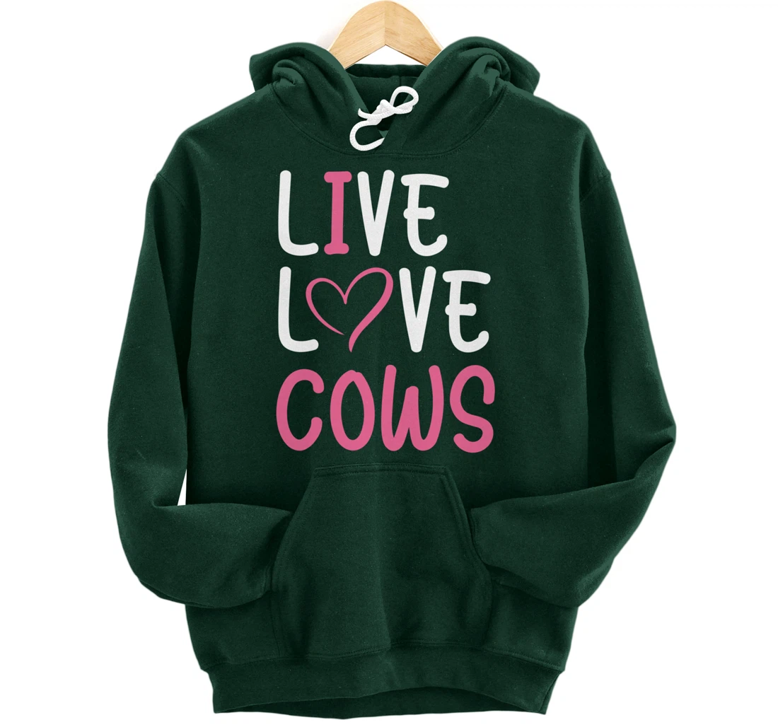 Funny Farming Lover Cows Graphic for Women and Girls Farmer Pullover Hoodie