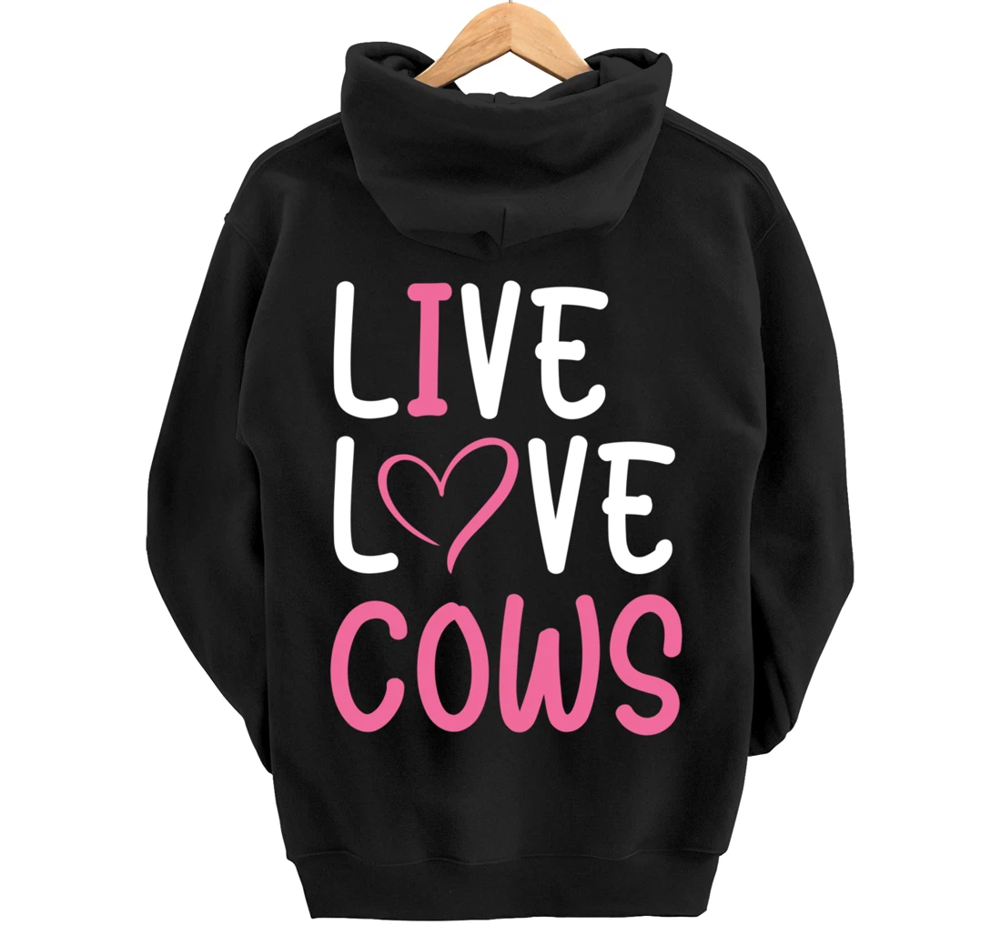 Funny Farming Lover Cows Graphic for Women and Girls Farmer Pullover Hoodie