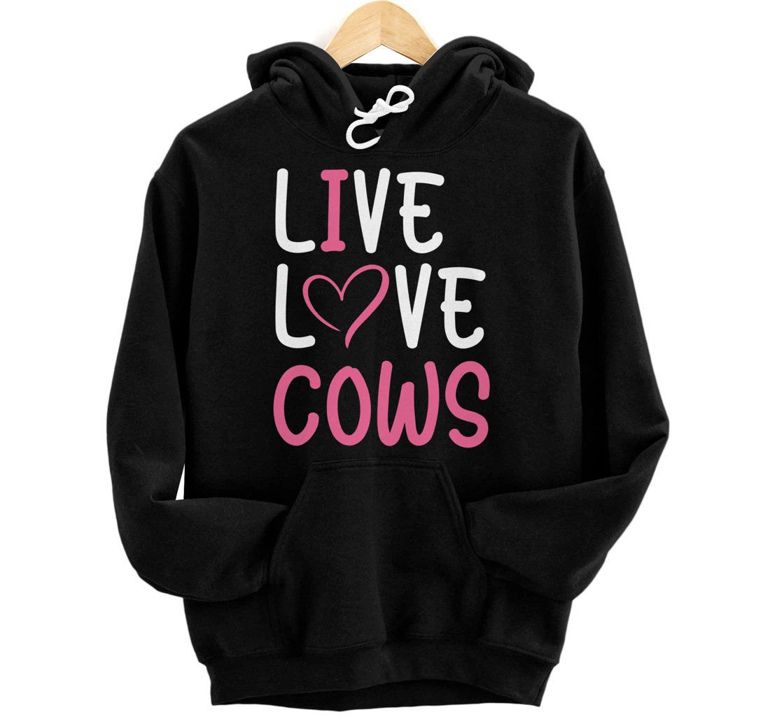 Funny Farming Lover Cows Graphic for Women and Girls Farmer Pullover Hoodie