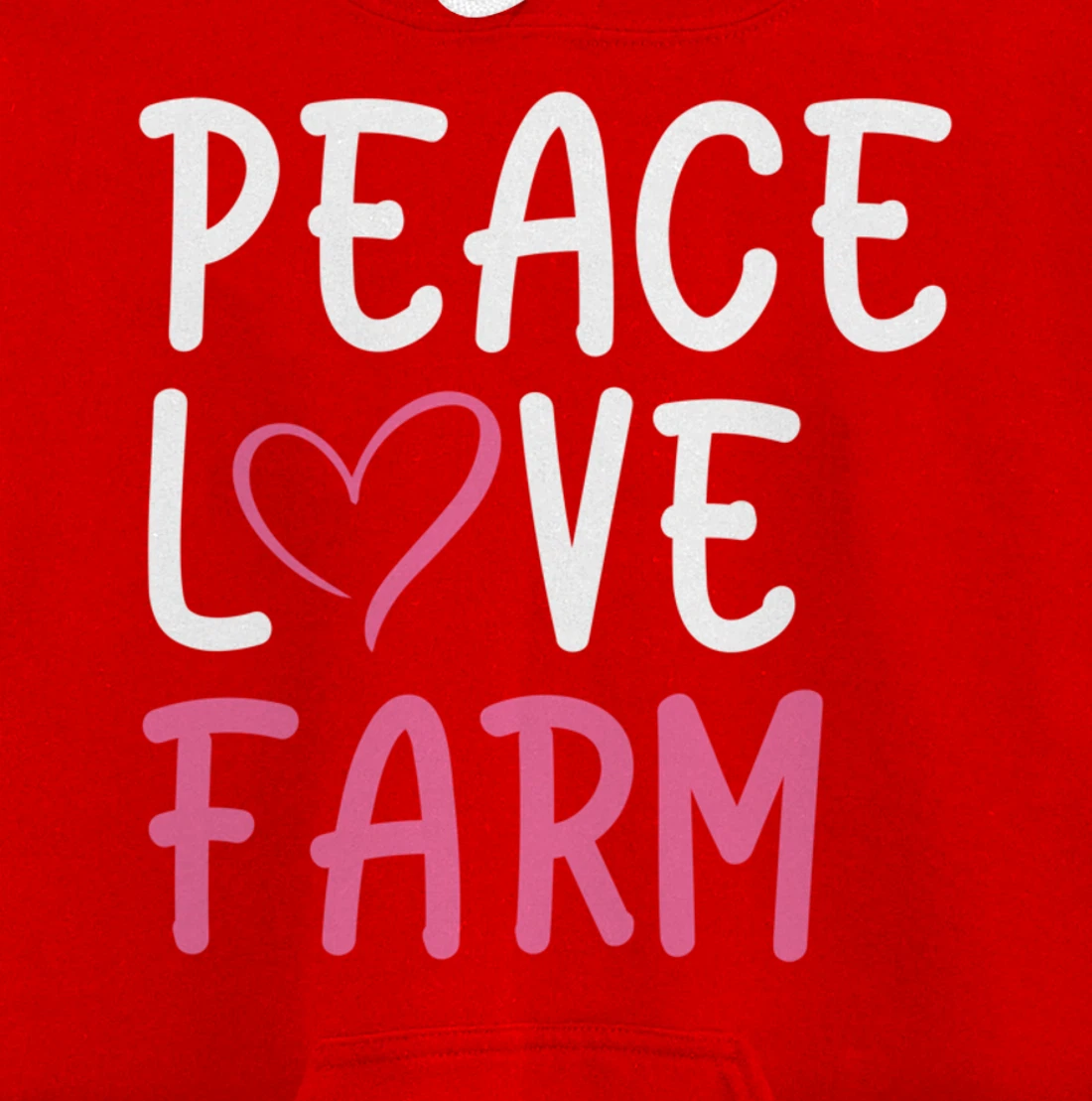 Funny Farm Love Peace Graphic for Women and Girls Farmer Pullover Hoodie