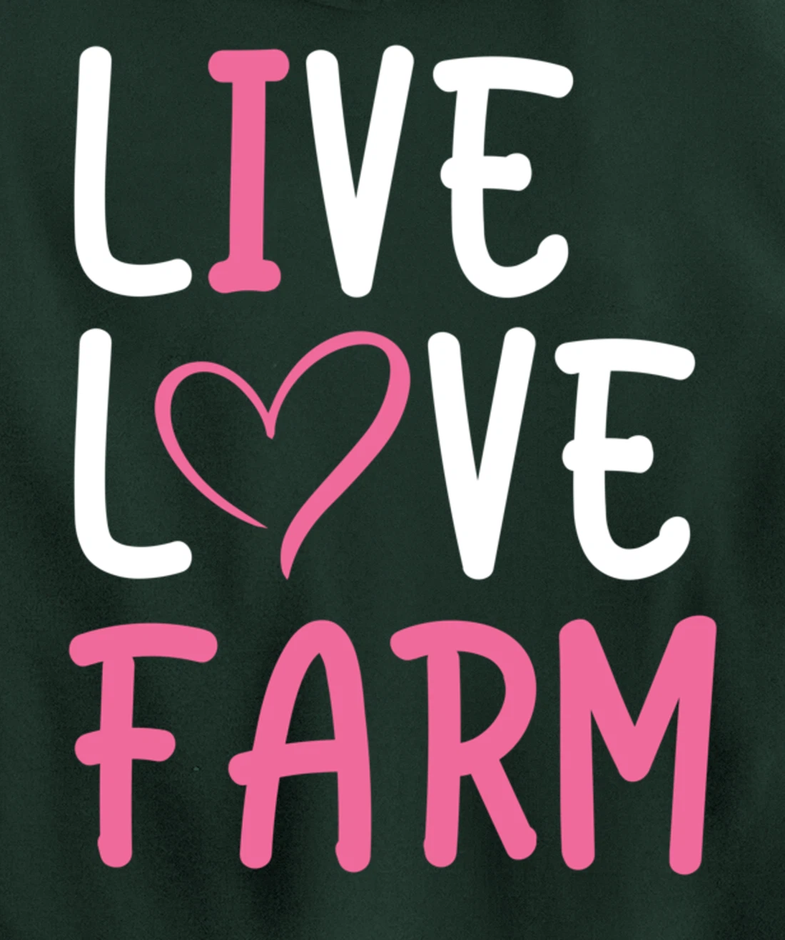 Funny Live Love Farm Lover Graphic Women and Girls Farmer Pullover Hoodie