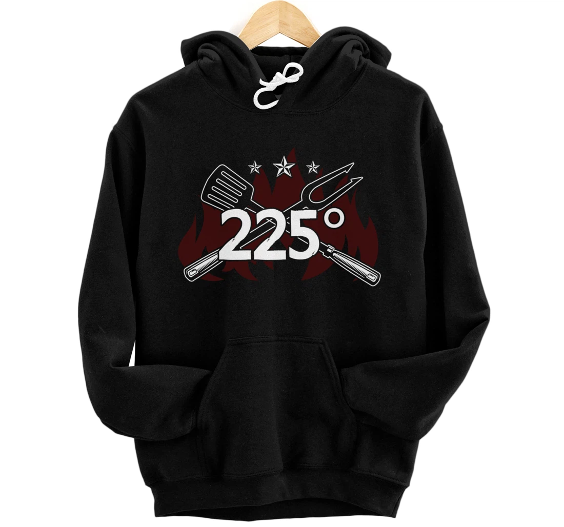 Funny Barbecue 225° Graphic Women and Men Meat Smoking BBQ Pullover Hoodie